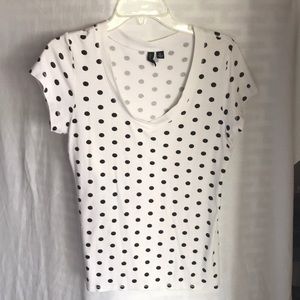 White with black polka dots Cynthia Rowley top
